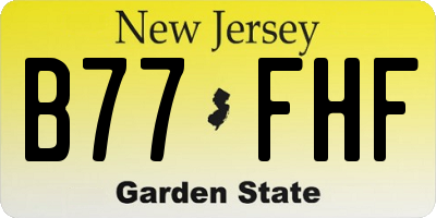 NJ license plate B77FHF