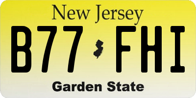 NJ license plate B77FHI