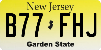 NJ license plate B77FHJ
