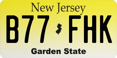 NJ license plate B77FHK