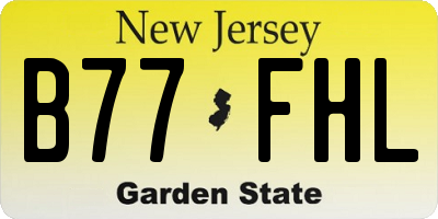 NJ license plate B77FHL