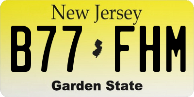NJ license plate B77FHM