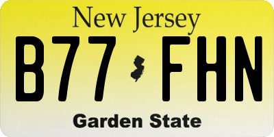 NJ license plate B77FHN