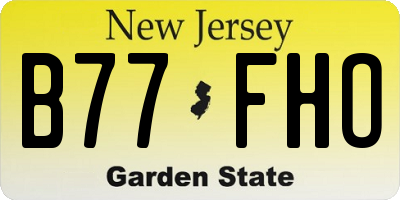 NJ license plate B77FHO