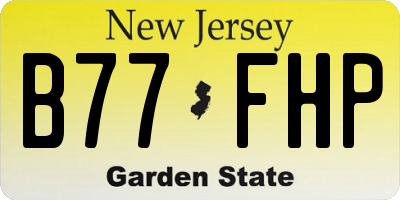 NJ license plate B77FHP