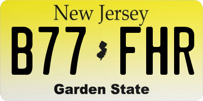 NJ license plate B77FHR
