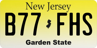 NJ license plate B77FHS