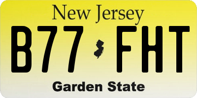 NJ license plate B77FHT