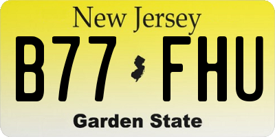 NJ license plate B77FHU