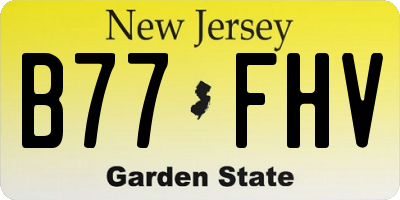 NJ license plate B77FHV