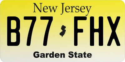 NJ license plate B77FHX