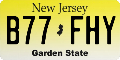 NJ license plate B77FHY
