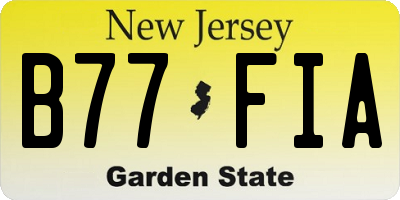 NJ license plate B77FIA