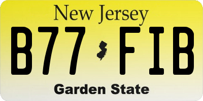 NJ license plate B77FIB
