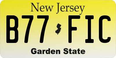 NJ license plate B77FIC