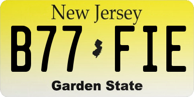 NJ license plate B77FIE