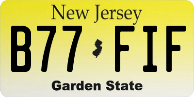 NJ license plate B77FIF