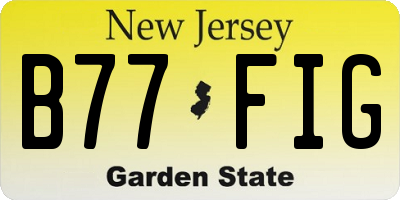 NJ license plate B77FIG