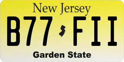 NJ license plate B77FII