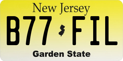 NJ license plate B77FIL