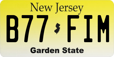 NJ license plate B77FIM