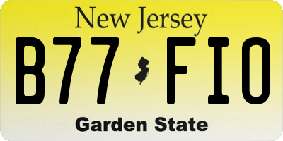 NJ license plate B77FIO