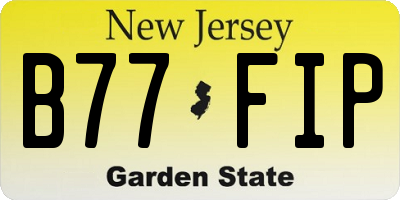 NJ license plate B77FIP