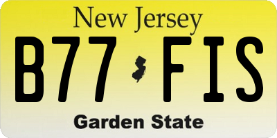 NJ license plate B77FIS