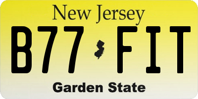 NJ license plate B77FIT