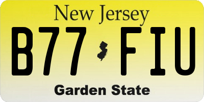 NJ license plate B77FIU