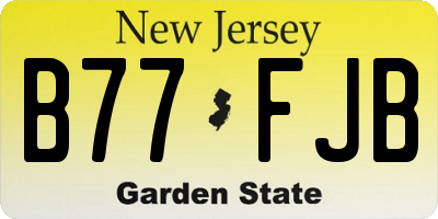 NJ license plate B77FJB