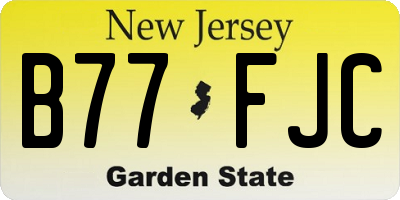 NJ license plate B77FJC