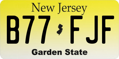 NJ license plate B77FJF