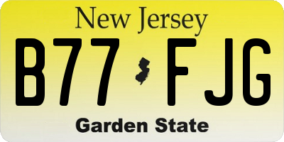NJ license plate B77FJG