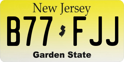 NJ license plate B77FJJ