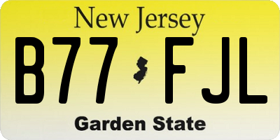 NJ license plate B77FJL