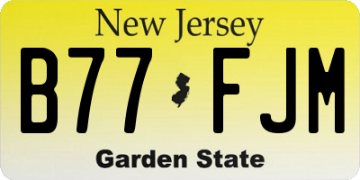 NJ license plate B77FJM