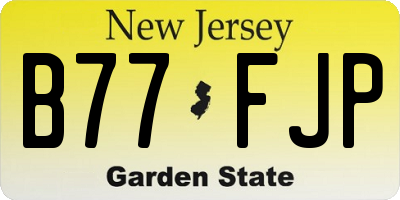 NJ license plate B77FJP