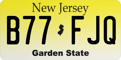 NJ license plate B77FJQ