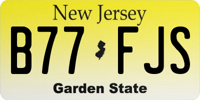 NJ license plate B77FJS
