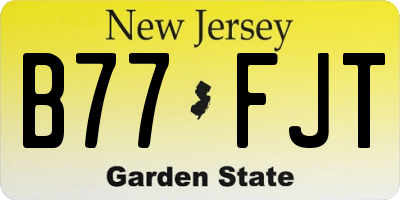 NJ license plate B77FJT