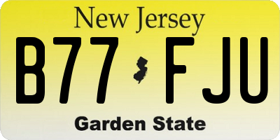 NJ license plate B77FJU