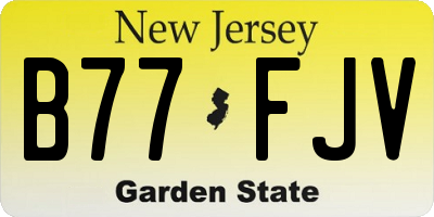 NJ license plate B77FJV