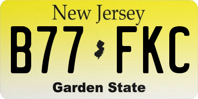 NJ license plate B77FKC