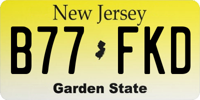 NJ license plate B77FKD