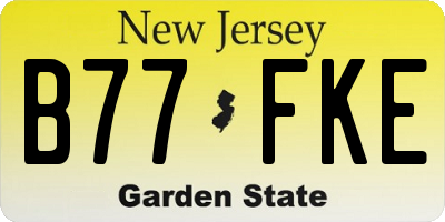 NJ license plate B77FKE