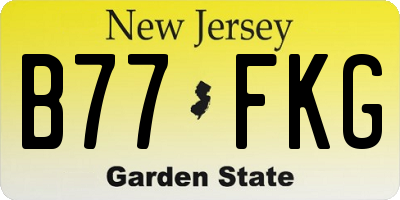 NJ license plate B77FKG
