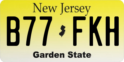 NJ license plate B77FKH