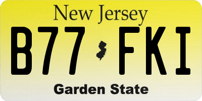 NJ license plate B77FKI