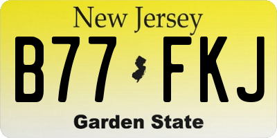 NJ license plate B77FKJ